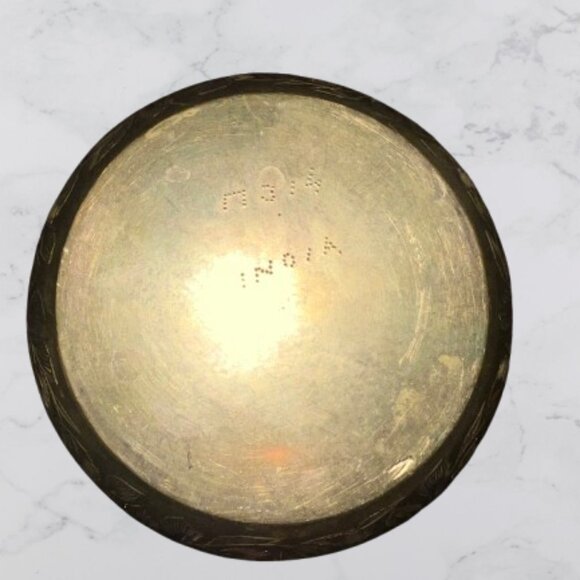 Solid Brass Etched Floral Flower Vases - Picture 3 of 3